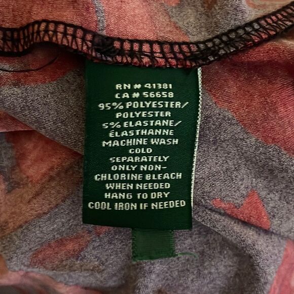 Lauren Ralph Lauren 3/4 Sleeve Floral V Neck Midi Dress Size 8 - Picture 10 of 11